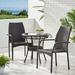 Highland Dunes Tullos 3 Piece Bistro Set Glass | Outdoor Furniture | Wayfair ABEE648F85154080885281D1817F2DE8