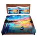 Wildon Home® Brundon Aja Ann Midnight Harbor L Microfiber Duvet Covers Microfiber in Blue/Orange/Pink | Twin | Wayfair