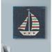 Breakwater Bay 'Nautical Love Sail Boat' Acrylic Painting Print on Wrapped Canvas in Black | 14 H x 14 W x 2 D in | Wayfair