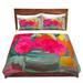 Wildon Home® Barnason Hooshang Khorasani Pink Bouquet Flowers Microfiber Duvet Covers Microfiber in Blue/Green/Orange | Twin | Wayfair