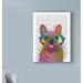 Ebern Designs Rainbow Splash Text French Bulldog, Portrait' Graphic Art Print on Wrapped Canvas in White/Black | 47 H x 35 W x 2 D in | Wayfair