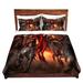 East Urban Home Alex Ruiz Four Horsemen Dragons Microfiber Duvet Covers Microfiber in Black/Orange/Yellow | Queen | Wayfair