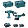 MAKITA Kit DLX2130TJ2 (DGA504 DHP481 2 x 5,0 Ah DC18RC MAKPAC 2 MAKPAC 3)