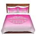 Zoomie Kids Doorfield Susie Kunzelman Lips Hot Pink Microfiber Duvet Covers Microfiber in Pink/White/Yellow | King | Wayfair