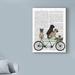 Winston Porter 'Pug Tandem Text' Graphic Art Print on Wrapped Canvas in White/Black | 47 H x 35 W x 2 D in | Wayfair