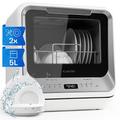 Klarstein Table Top Dishwasher, 2 Place Setting Mini Dishwasher, Quiet Operation Countertop Dishwasher w/ 7 Washing Programs, Small Tabletop Dishwasher, Easy To Install Portable Dishwasher No Plumbing