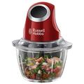 Russell Hobbs Mini electric chopper [glass container including storage lid] Desire Red (500ml, vegetable shredder, mixer, multi-& universal shredder for vegetables, fruit & meat) 24660-56