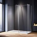 ELEGANT 1400 x 900 mm Walk in Wetroom Shower Enclosure Panel 8mm Easy Clean Glass Shower Glass Panel with 300mm Flipper Panel + Shower Tray