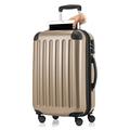 Haputstadtkoffer Hand luggage Hard-shell trolley Rolling suitcase 4 double rolls, Roller Case, 55 cm, 42 liters, Gold (Champagner)