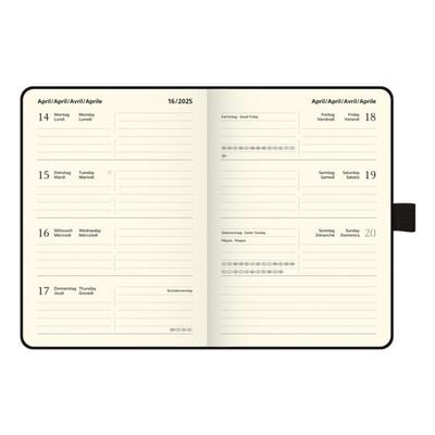 Brunnen Taschenkalender »Kompagnon« 2026 schwarz, 11.2x15.8x1.7 cm