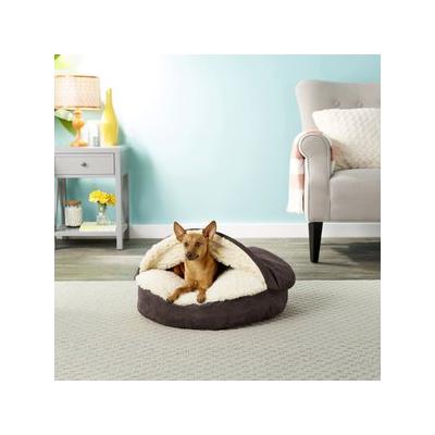 Snoozer Pet Products Luxury Cozy Cave Covered Cat & Dog Bed w/Removable Cover, Hot Fudge, Small