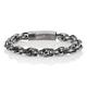 namana Stainless Steel Chain Bracelet for Men. Interwoven Links Bracelet in Aged Silver Colour. Available in 2 Sizes. Men’s Jewellery with Gift Box (21.5)