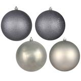 Vickerman 571026 - 6" Limestone 4 Assorted Finish Ball Christmas Tree Ornament (4 pack) (N591525DA)