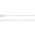 14ct Rose Gold 1mm Necklace Polished Sparkle Cut Cable Chain With Spring Ring Jewelry Gifts for Women - 46 Centimeters