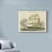 Breakwater Bay 'Antique Clipper Ship II' Graphic Art Print on Wrapped Canvas in Brown/Green | 14 H x 19 W x 2 D in | Wayfair