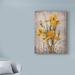 Charlton Home® 'Golden Irises II' Acrylic Painting Print on Wrapped Canvas in Brown/Yellow | 19 H x 14 W x 2 D in | Wayfair