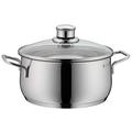 WMF cookware Ø 24 cm approx. 4,5l Diadem Plus pouring rim glass lid Cromargan stainless steel brushed suitable for all stove tops including induction dishwasher-safe