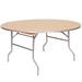 PRE Sales WFT Circular Portable Folding Table Manufactured & Solid Wood/Wood/Metal in Gray/Brown | 30 H x 66 W x 66 D in | Wayfair 3867