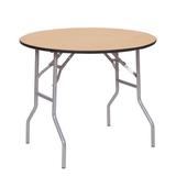 PRE Sales WFT Circular Portable Folding Table Manufactured & Solid Wood/Wood/Metal in Gray/Brown | 30 H x 30 W x 30 D in | Wayfair 3837