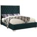 Everly Quinn Spadaro Tufted Platform Bed Upholstered/Velvet in Gray/Green | 58.5 H x 65 W x 86 D in | Wayfair 0E5B6EAA79514CFF897369464B6B5FE8