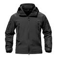 Waterproof Jackets Mens Winter Military Hooded Jacket for Men Windbreakers Softshell Jacket Men Tactical Combat Jackets and Coats for Men, Black, XXX-Large (Tag 4XL)