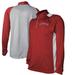 Men's Stitches Heathered Red/Gray Los Angeles Angels Raglan Sleeve Quarter-Zip Pullover Jacket