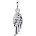 14ct White Gold Charm Pendant Necklace 19.7x5.5mm Polished Posh Mommy Collection Wing Charm With Jump Ring Jewelry Gifts for Women