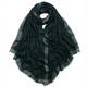 GRACE BOUTIQUE® Scarves Collection - Women Timeless Pure Wool Wrap Shawl Scarf with Classic Herringbone Pattern and Silver Lurex Details (Dark Green)