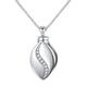 Flyow Cremation Jewelry 925 Sterling Silver Memorial Urn Ashes Keepsake Cylinder Necklace Pendant (Leaves)