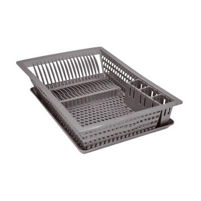 Egouttoir à vaisselle + plateau - 48x35.5 cm - gris - Aluminium Et Plastique