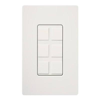 Lutron 06188 - CA-6PF-WH SIX PORT FRAME W/BLANKS CA WHITE Wall Plates