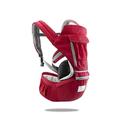 SONARIN 3 in 1 Multifunction Hipseat Baby Carrier,Front and Back,100% Cotton,Ergonomic,Easy Mom,Adapted to Your Child's Growing(Red)