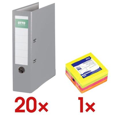 OTTO Office 20x Ordner »Exclusive I« inkl. 1x Haftnotizwürfel grau, 8x32x28.5 cm Image