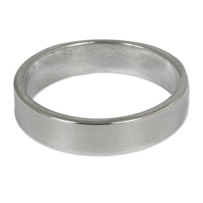 'Trust the Moon' - Men's Sterling Silver Band Ring