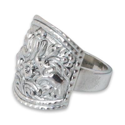 'Spring Elephants' - Sterling Silver Cocktail Ring