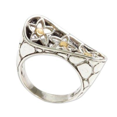 I'm a Star,'Handmade Balinese 18k Sterling Silver Cocktail Ring'