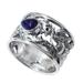 'Dragon Guardian' - Sterling Silver and Amethyst Band Ring