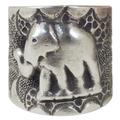 Thai Jungle,'Hand Crafted Silver Wrap Ring with Elephant Motif'