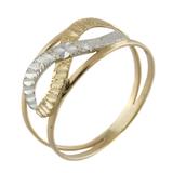 Ad Infinitum,'White and Yellow 10k Gold Infinity Symbol Band Ring'