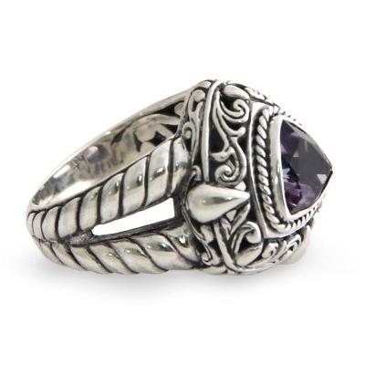 'Sorceress' - Handmade Sterling Silver and Amethyst Cocktail Ring