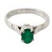 Green onyx solitaire ring, 'Solitary Allure'