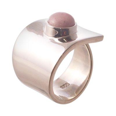 Rhodonite cocktail ring, 'Rock and Roll'