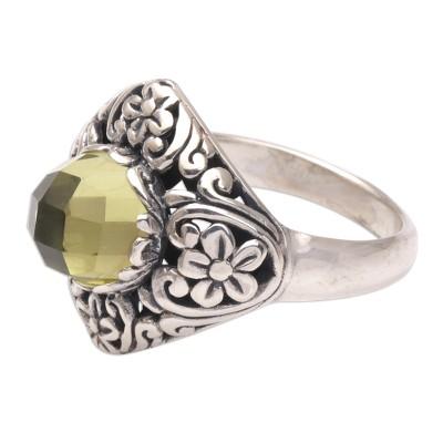 Perennial Glamour,'Balinese Prasiolite and Sterling Silver Cocktail Ring'