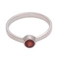Pretty Paradox,'Garnet and Sterling Silver Hammered Solitaire Ring'