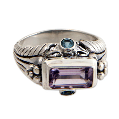 'Sea Temple' - Amethyst and Sterling Silver Cocktail Ring