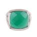 Verdant Depths,'Faceted Green Onyx Cocktail Ring in Sterling Silver'