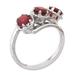 Garnet 3 stone ring 'Glamorous'