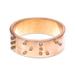 Gold plated band ring, 'Braille Love'