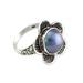 'Blue Jasmine' - Handcrafted Floral Sterling Silver and Pearl Ring