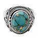Golden Greeting,'Sterling Silver Fair Trade Ring with Composite Turquoise'